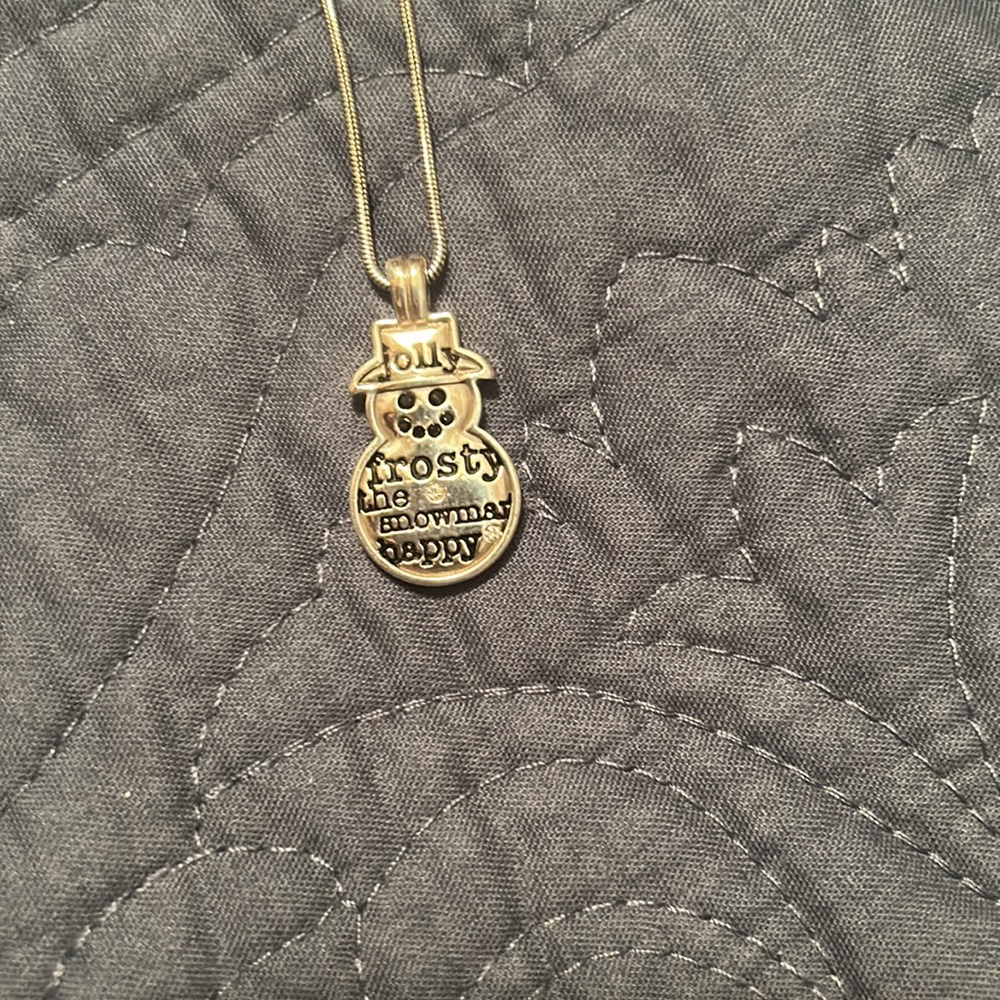 Brighton Snowman Necklace 15”, silver